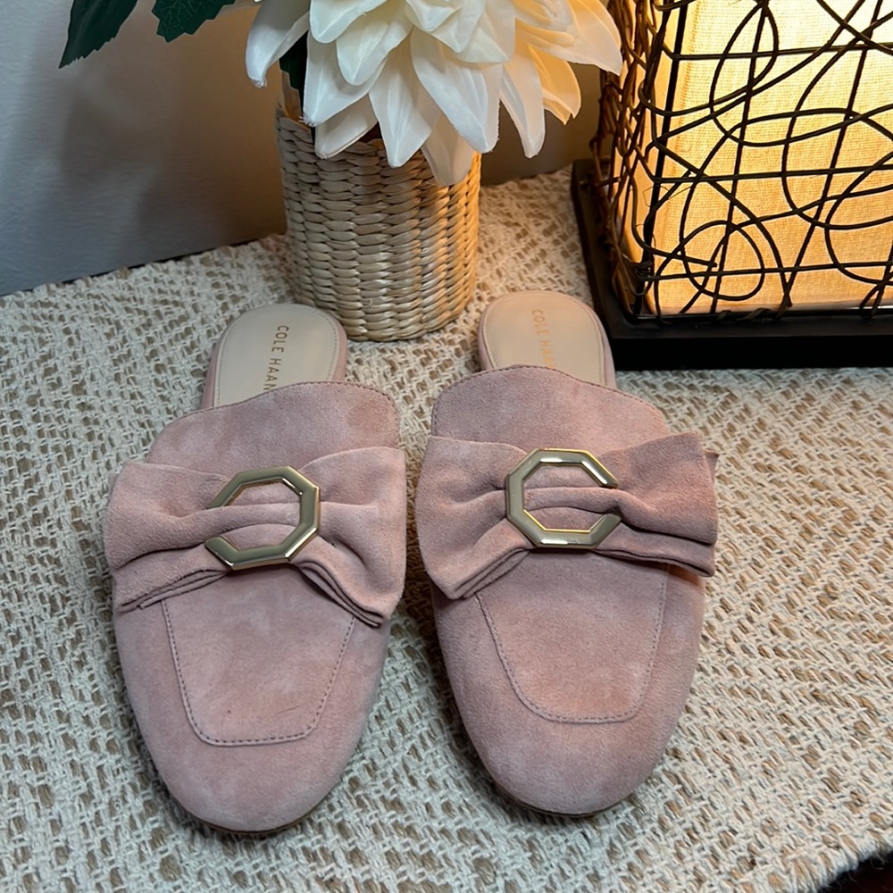 Cole Haan Women’s Blush Pink Suede Mules Size 9.5